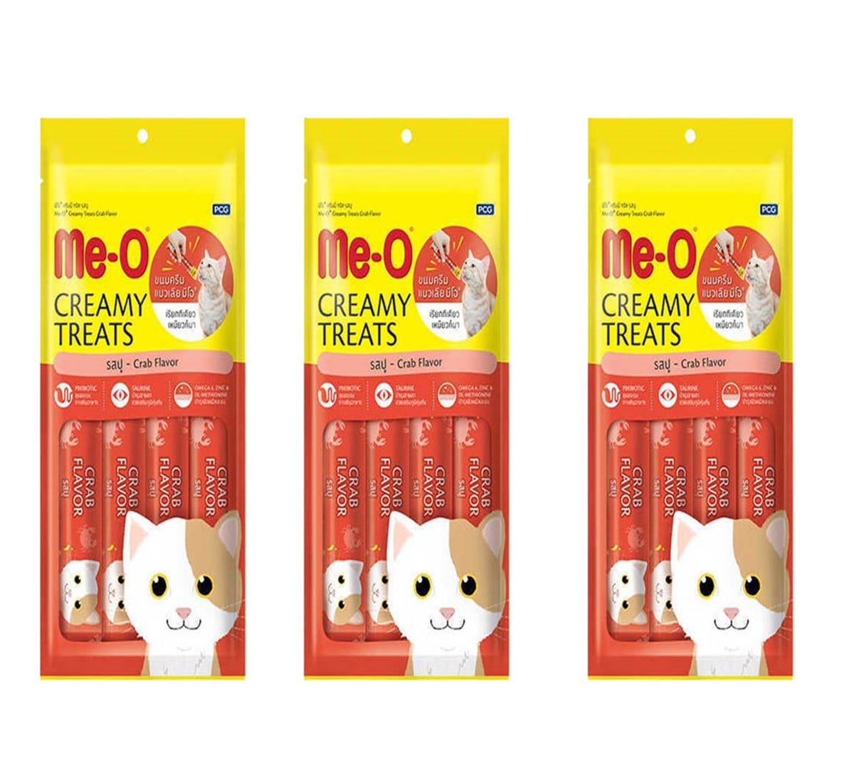 Meo Creamy Yengeç ve Ton Balıklı Krema Kedi Ödülü  4 Parça (15 gr) (3 Adet)