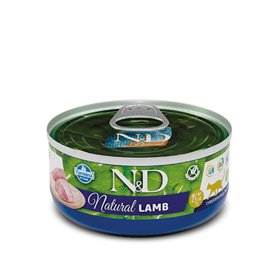 N&D Naturel Kuzu Etli Tahılsız Yetişkin Kedi Konservesi  70 g