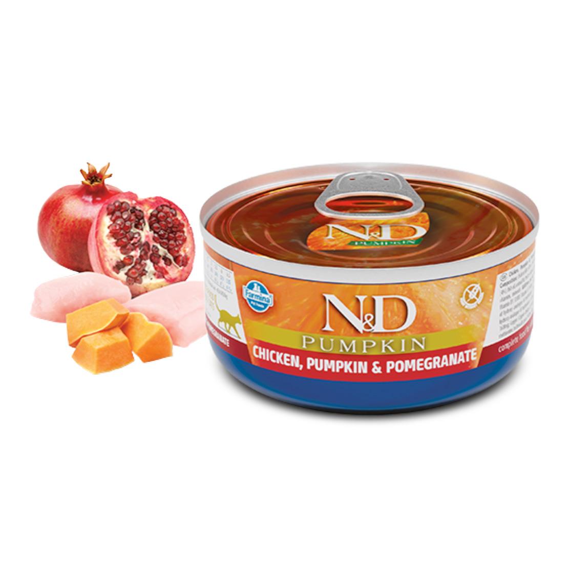 N&D Prime Tavuklu, Bal Kabaklı Ve Narlı Tahılsız Kedi Konservesi  70 g