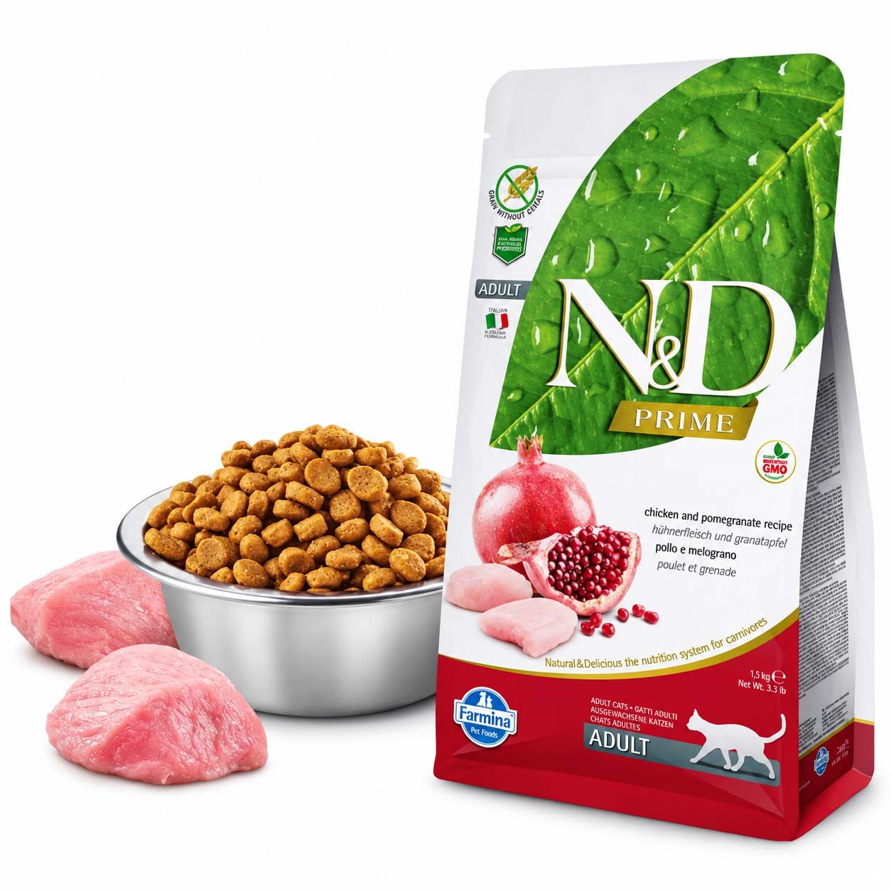N&D Prime Tavuklu Narlı Tahılsız Kedi Maması 1,5 kg