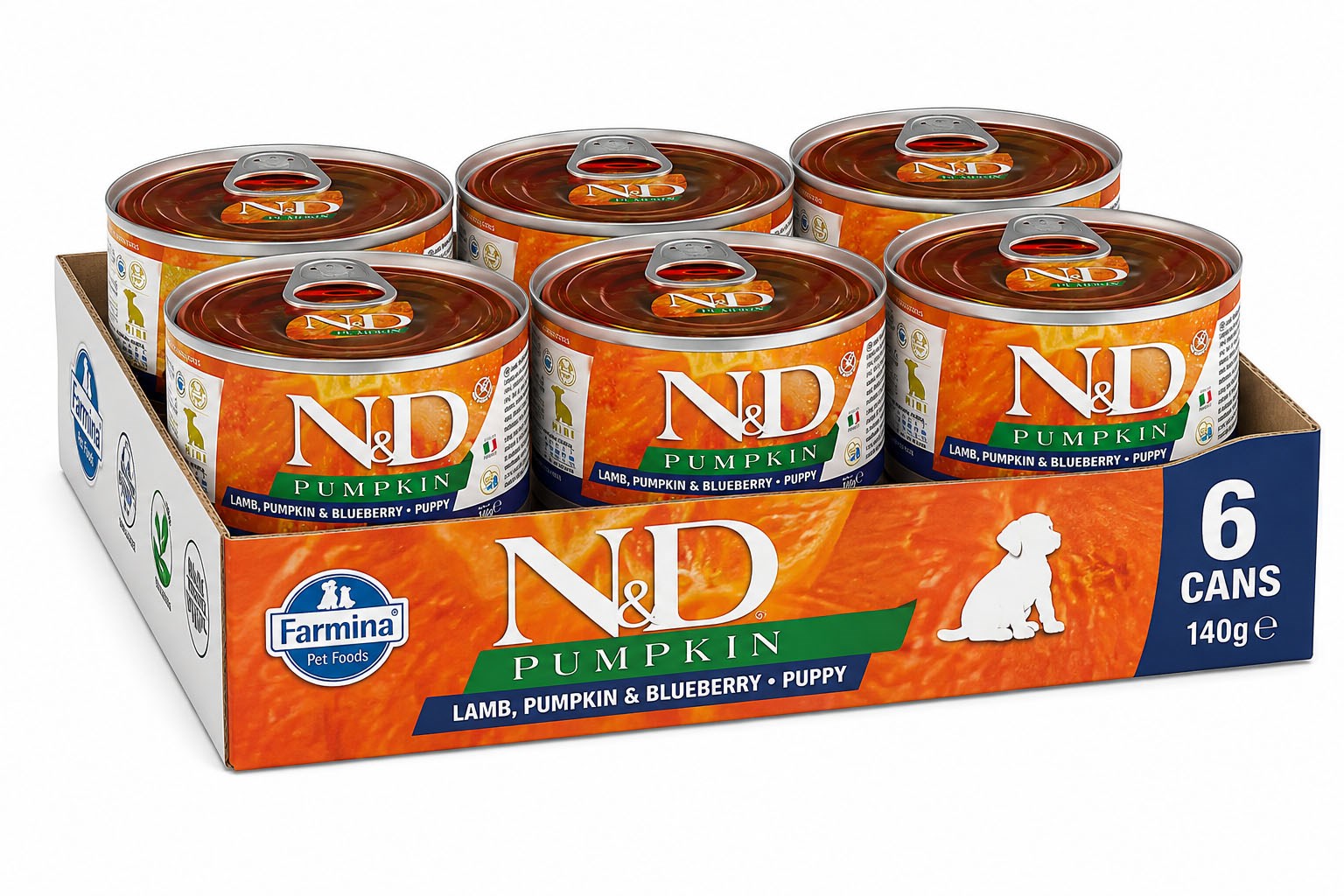 N&D Pumpkin Balkabaklı Ve Kuzulu Küçük Irk Yavru Köpek Konservesi 140 gr (6 Adet)
