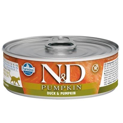 N&D Pumpkin Balkabaklı Ve Ördekli Tahılsız Yetişkin Kedi Konservesi  70 g