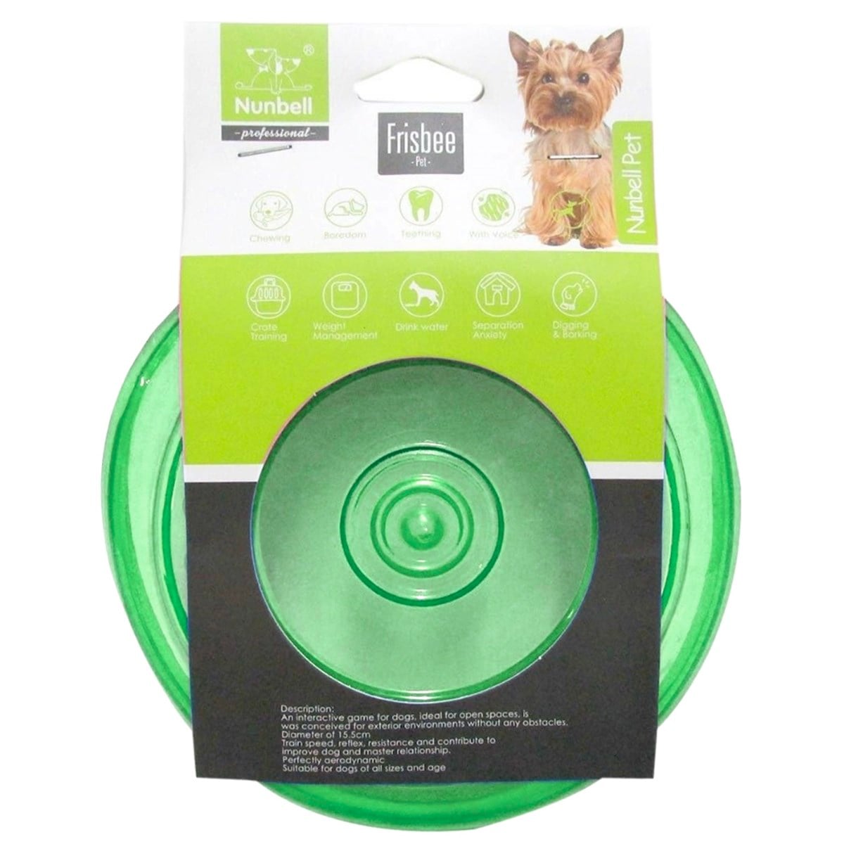 Nunbell Şeffaf Kauçuk Frizbi Köpek Oyuncağı 15 cm Yeşil