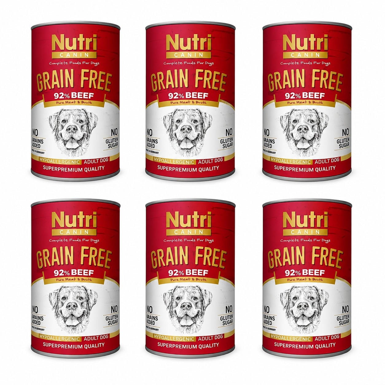 Nutri Canin Beef Tahılsız Biftekli ve Patatesli Köpek Konservesi  400 Gr (6 Adet)