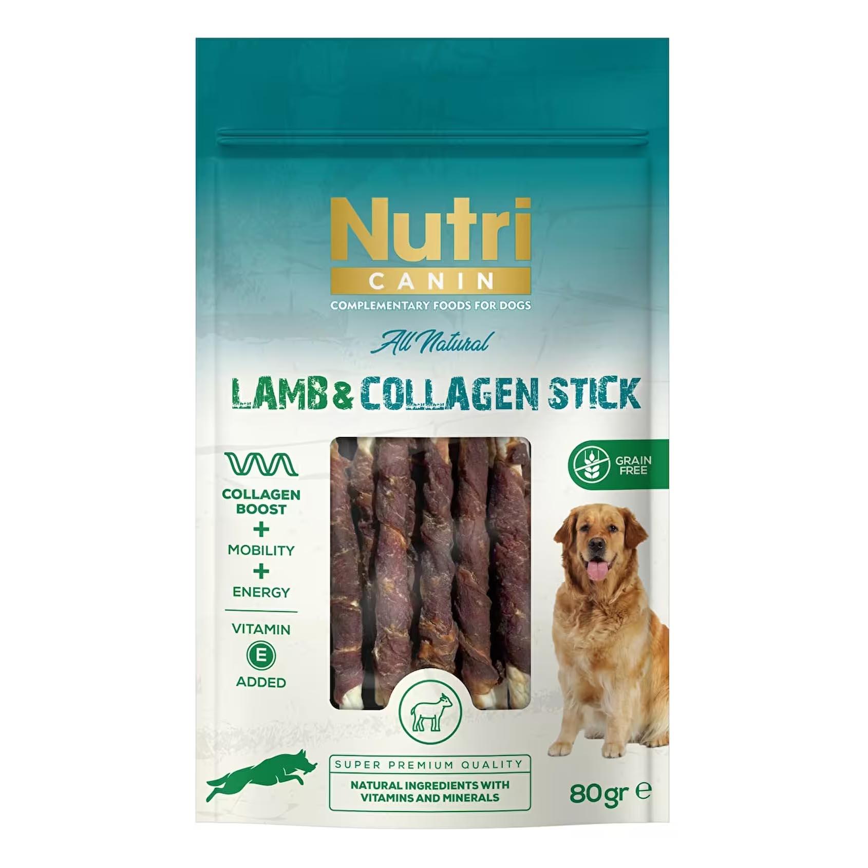 Nutri Canin Kolojenli Tahılsız Kuzu Eti Sarılı Burgulu Kemik Köpek Ödülü 80 G