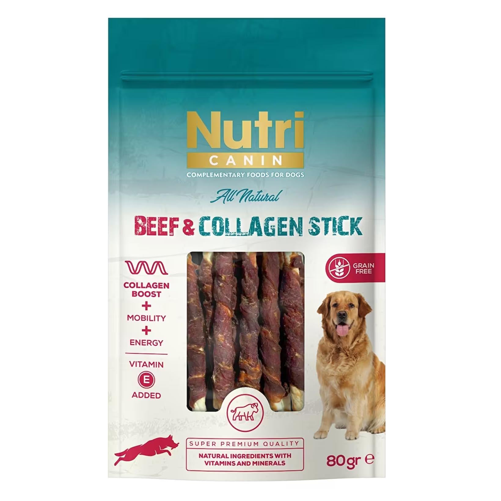 Nutri Canin Kolojenli Tahılsız Sığır Eti Sarılı Burgulu Kemik Köpek Ödülü 80 G
