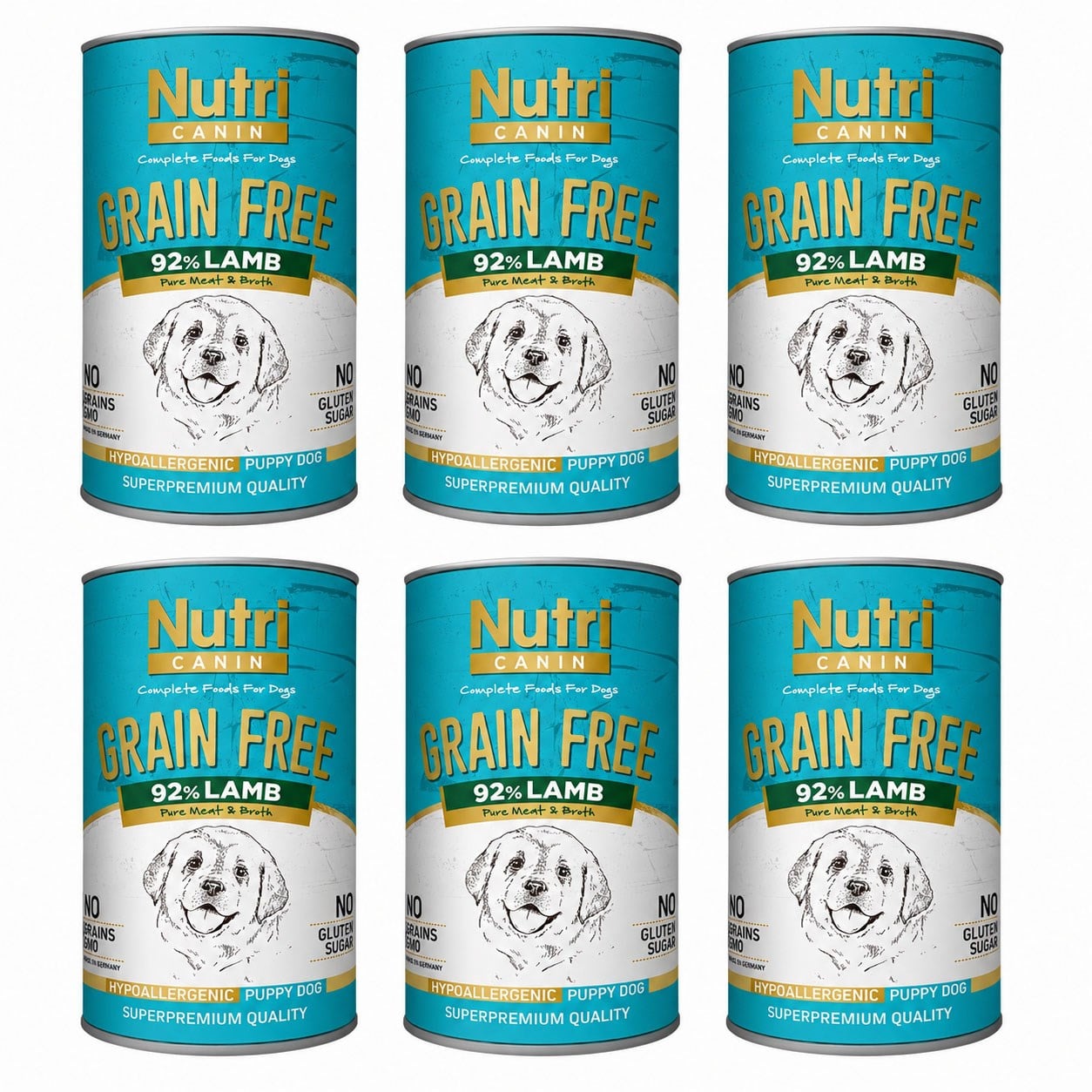 Nutri Canin Lamb Puppy Tahılsız Kuzulu ve Patatesli Yavru Köpek Konservesi  400 Gr (6 Adet)