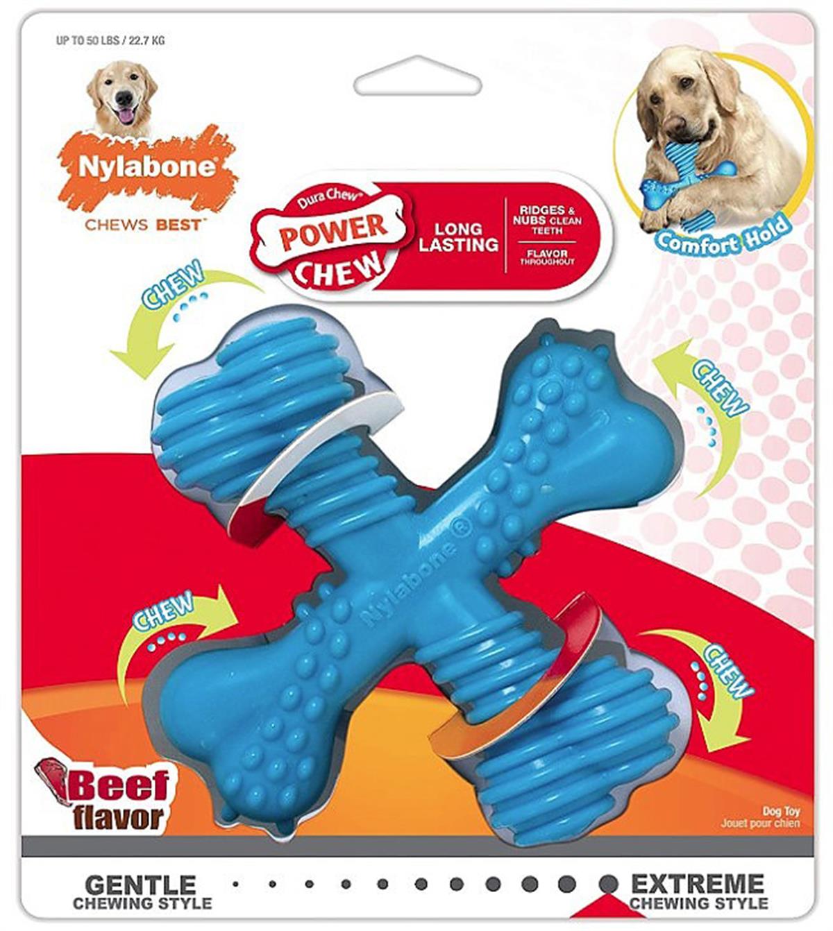 Nylabone Biftek Aromalı Kauçuk Kemik Diş Temizleme Köpek Oyuncağı 14 cm (L)