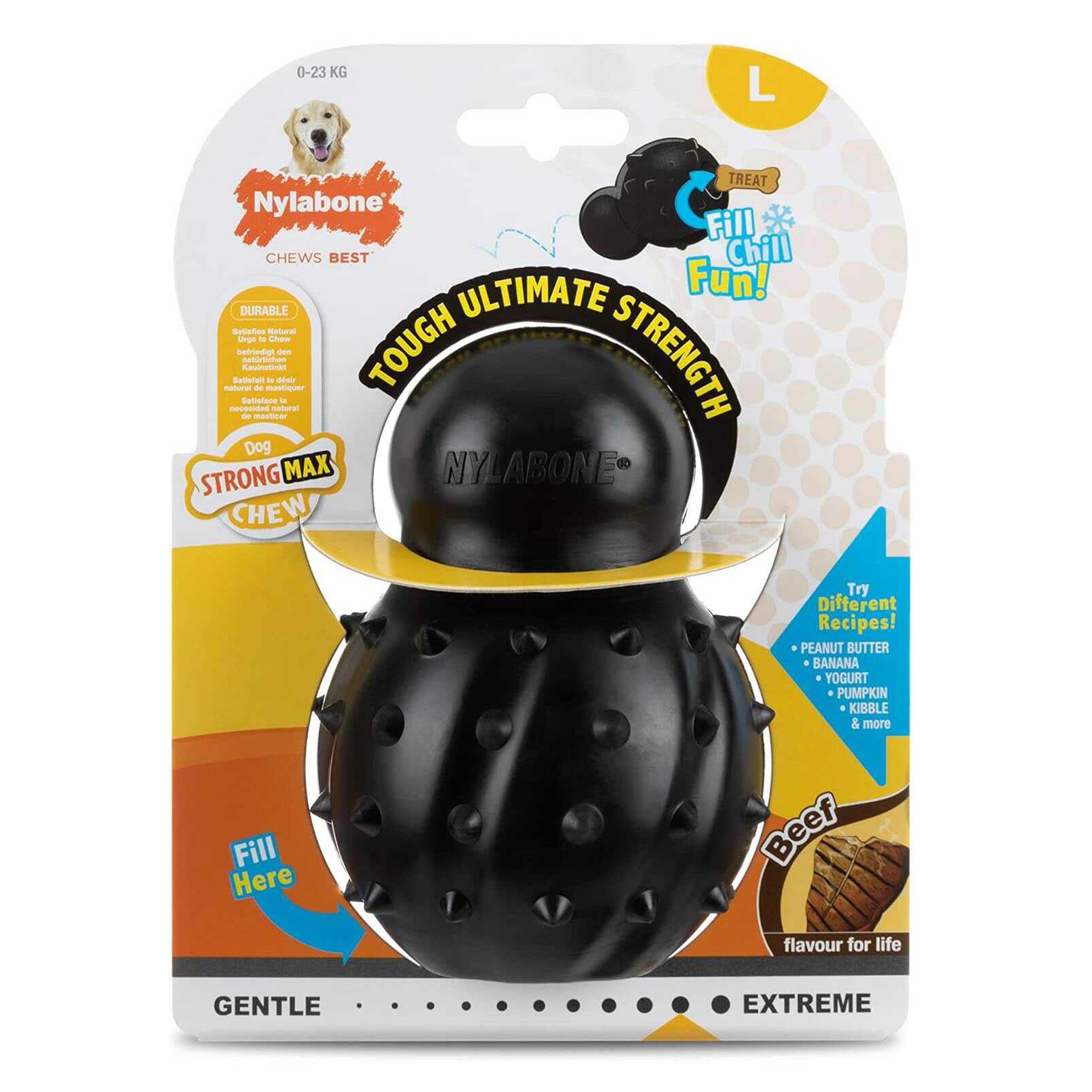 Nylabone Biftek Aromalı Ödüllü Kauçuk Köpek Oyuncağı (L)