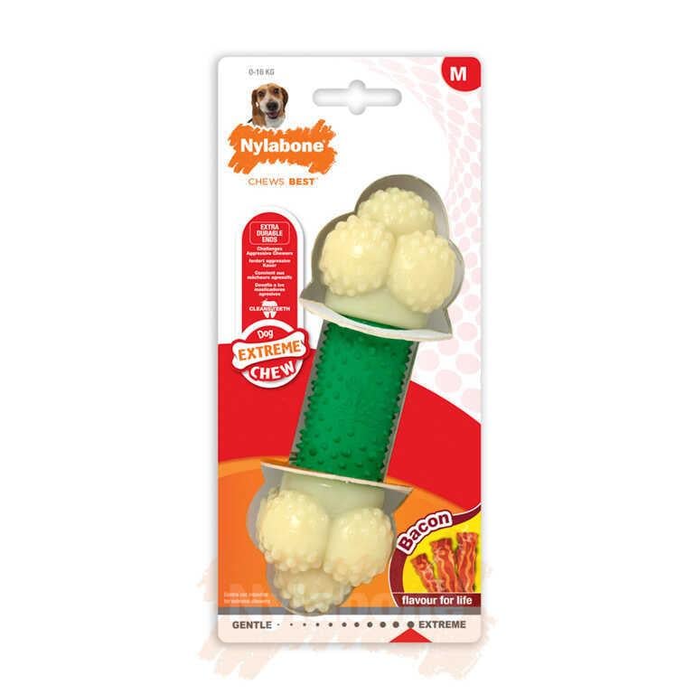 Nylabone Pastırma Aromalı Kauçuk Kemik Köpek Oyuncağı 18 cm (M)