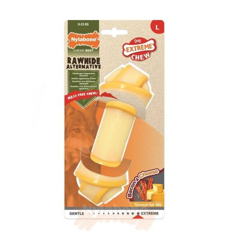Nylabone Pastırma Ve Peynir Aromalı Kauçuk Sert Düğümlü Kemik Köpek Oyuncağı 18 cm (L)