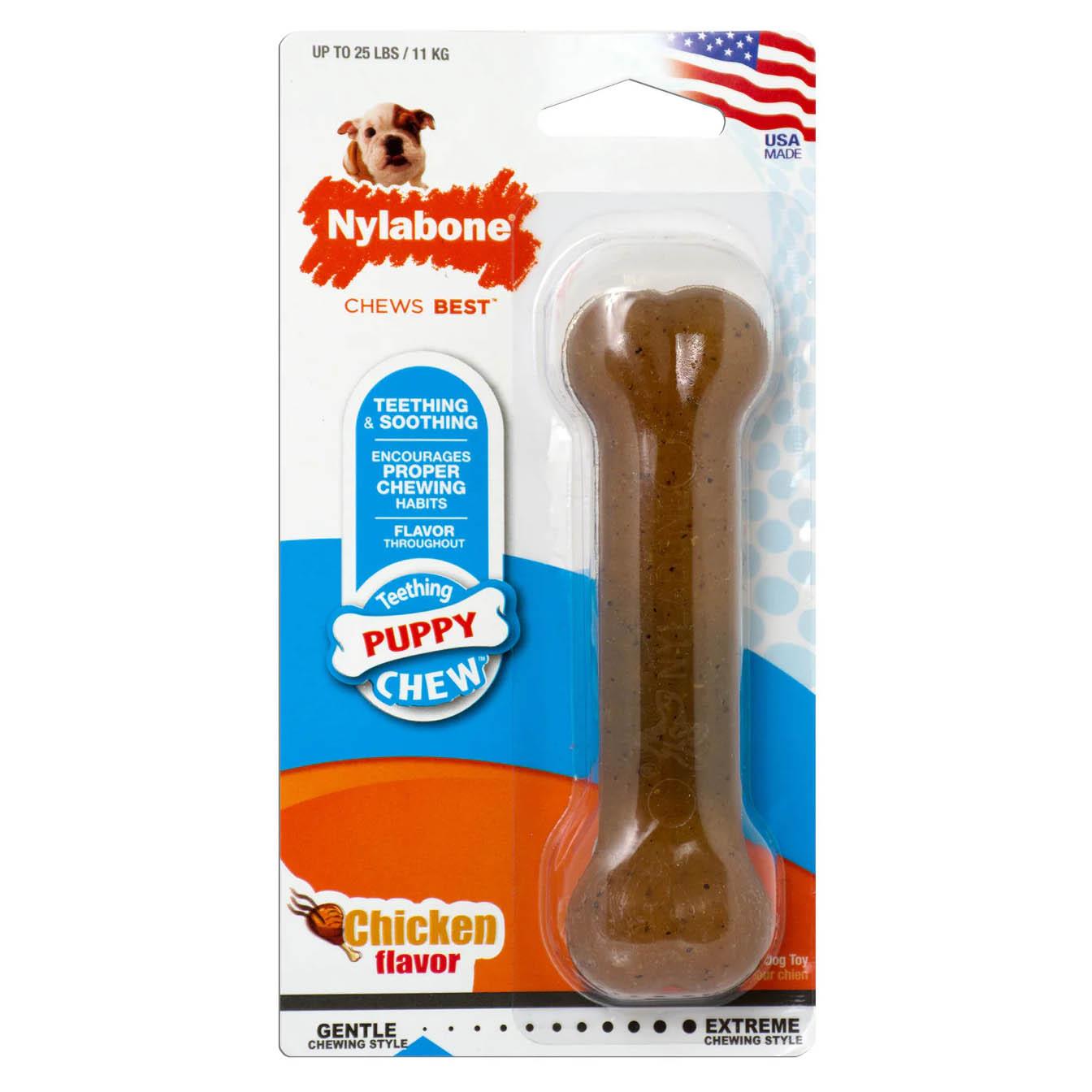 Nylabone Tavuk Aromalı Esnek Kauçuk Yavru Köpek Oyuncağı 10 cm (XS)