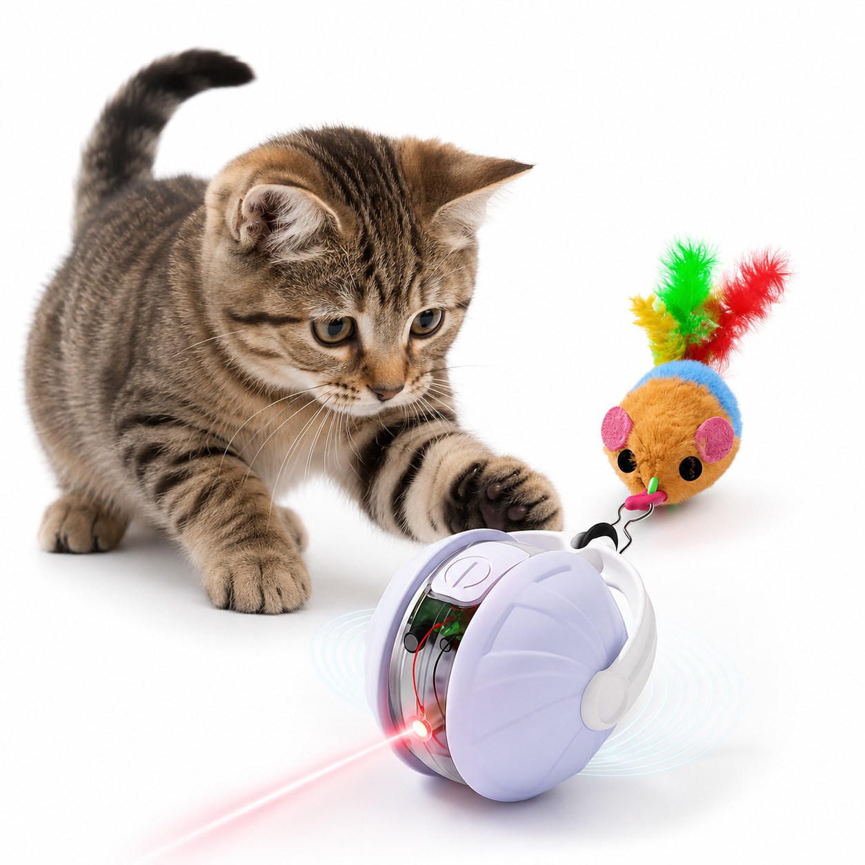 Pet Pretty Hareketli USB Şarjlı Lazerli Top Kedi Oyuncağı 4 cm