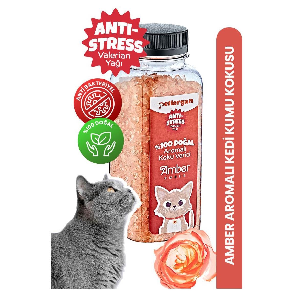 Petlergan Amber Valerian Yağı Esanslı Kedi Kumu Koku Giderici  300 Gr