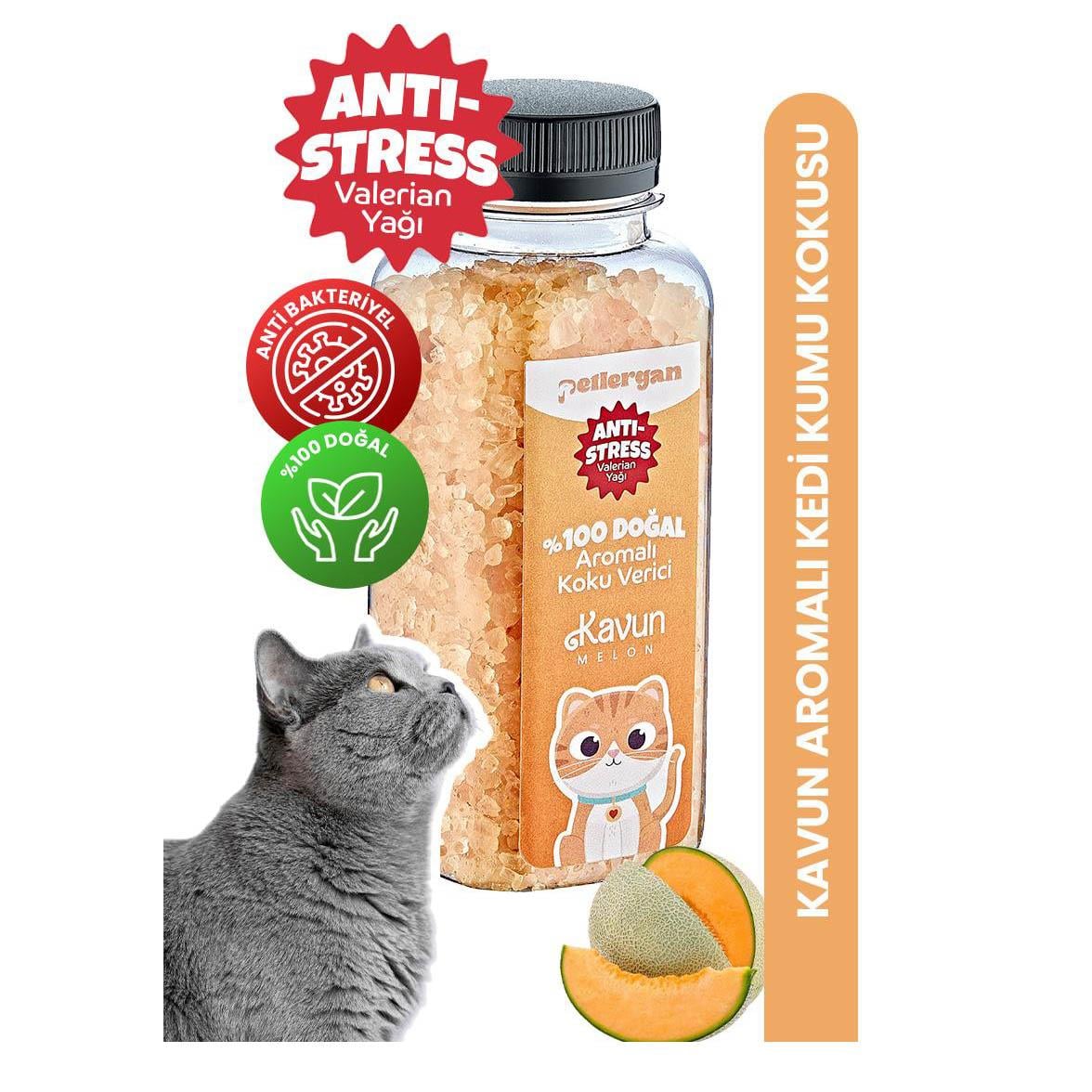 Petlergan Kavun Valerian Yağı Esanslı Kedi Kumu Koku Giderici  300 Gr