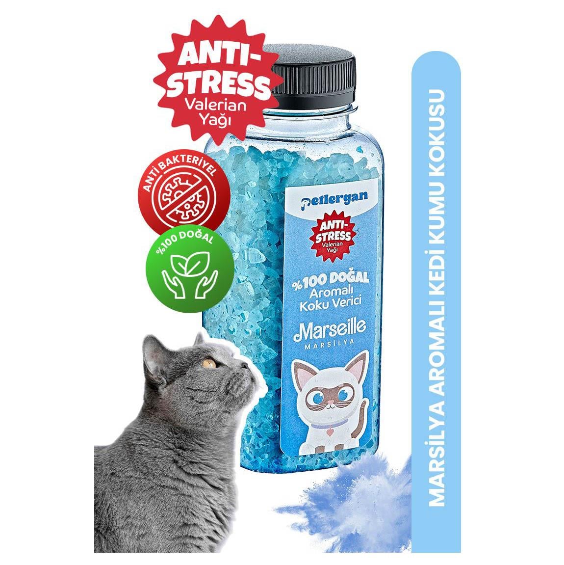 Petlergan Marsilya Sabunu Valerian Yağı Esanslı Kedi Kumu Koku Giderici  300 Gr