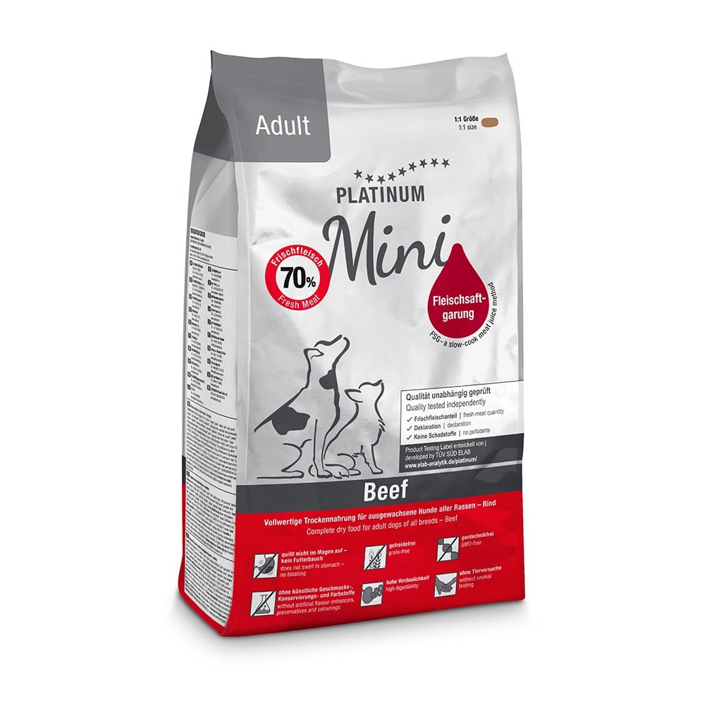 Platinum Mini Sığır Etli Yetişkin Köpek Maması 900 gr