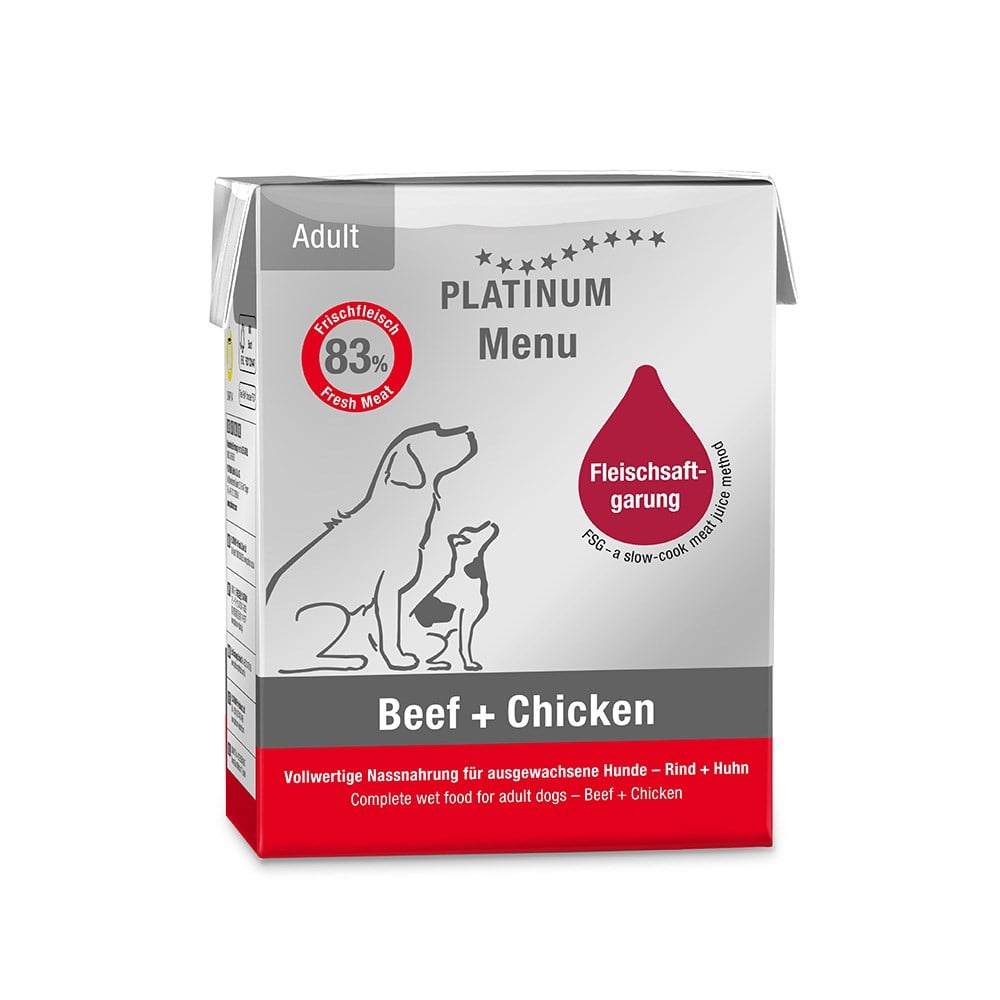 Platinum Sığır Etli ve Tavuklu Yaş Köpek Maması 375 Gr