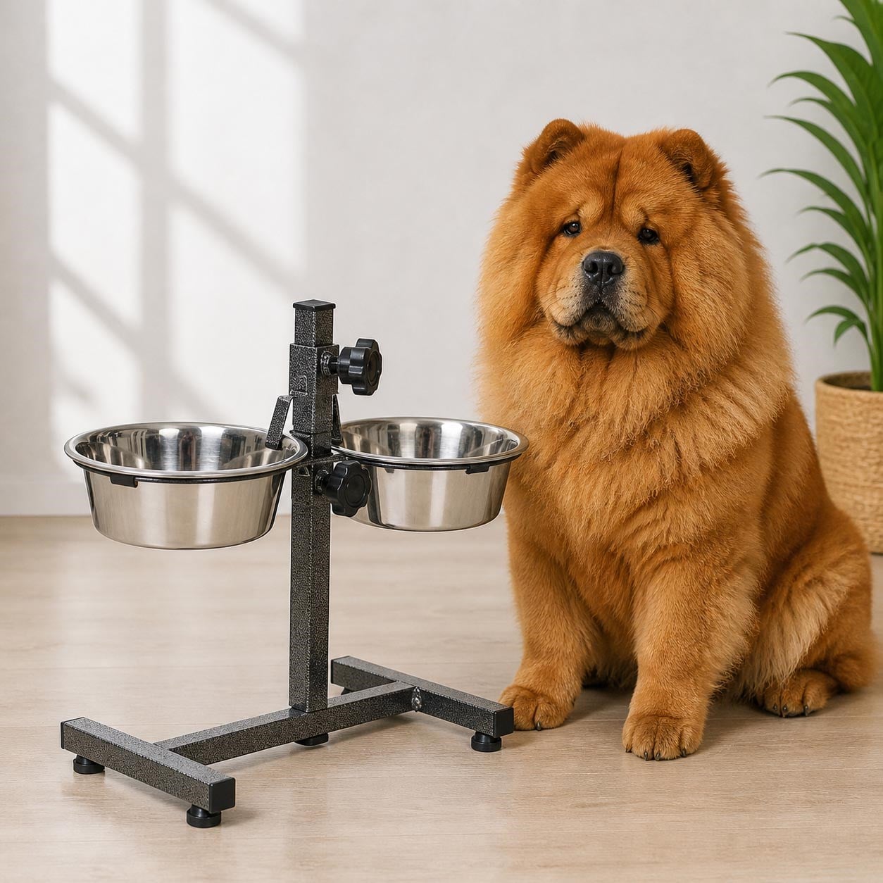 Playfull Standlı İkili Köpek Çelik Mama Ve Su Kabı 2 x 5 Litre