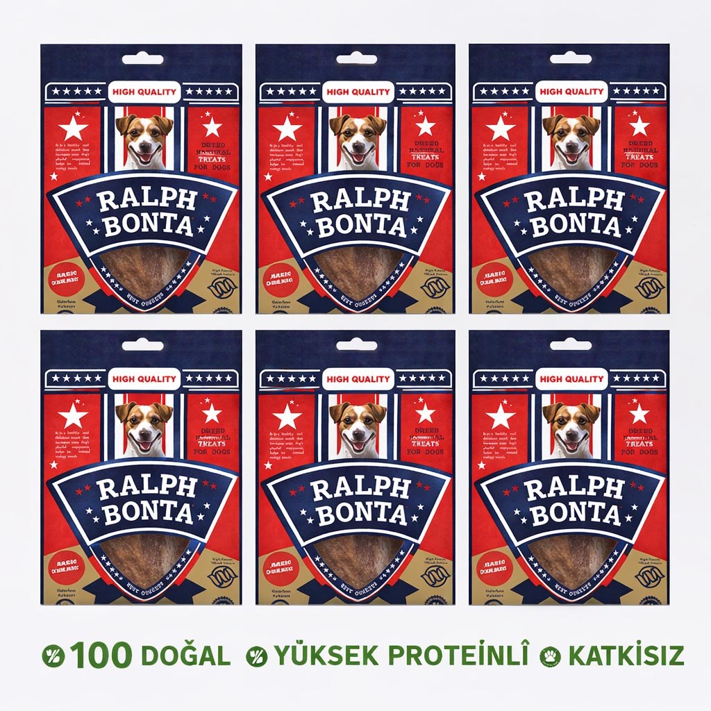Ralph Bonta Kurutulmuş Dana Ense Sinir Köpek Ödülü 100 Gr (6 Adet)