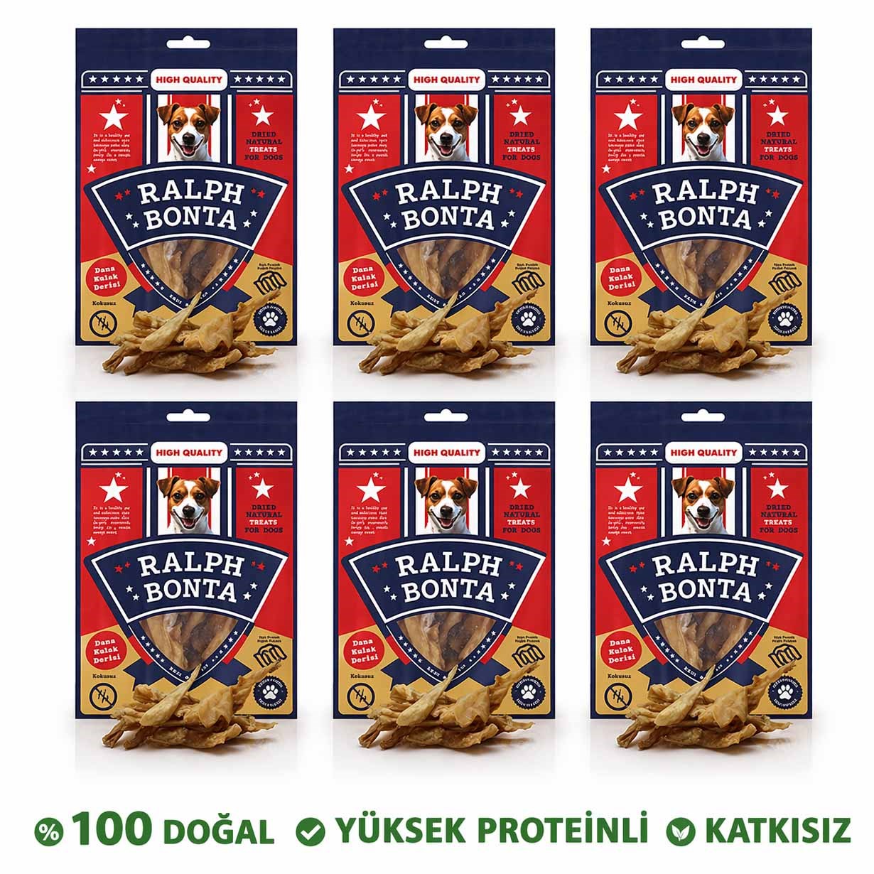 Ralph Bonta Kurutulmuş Kuzu Kelle Derisi Köpek Ödülü 100 Gr (6 adet)