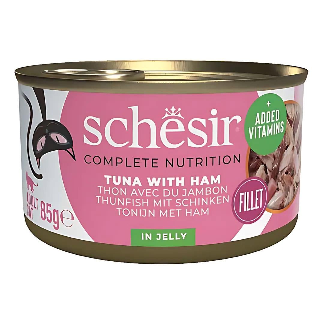 Schesir Jöle İçinde Ton Balıklı Ve Jambonlu Yetişkin Kedi Konservesi 85 g