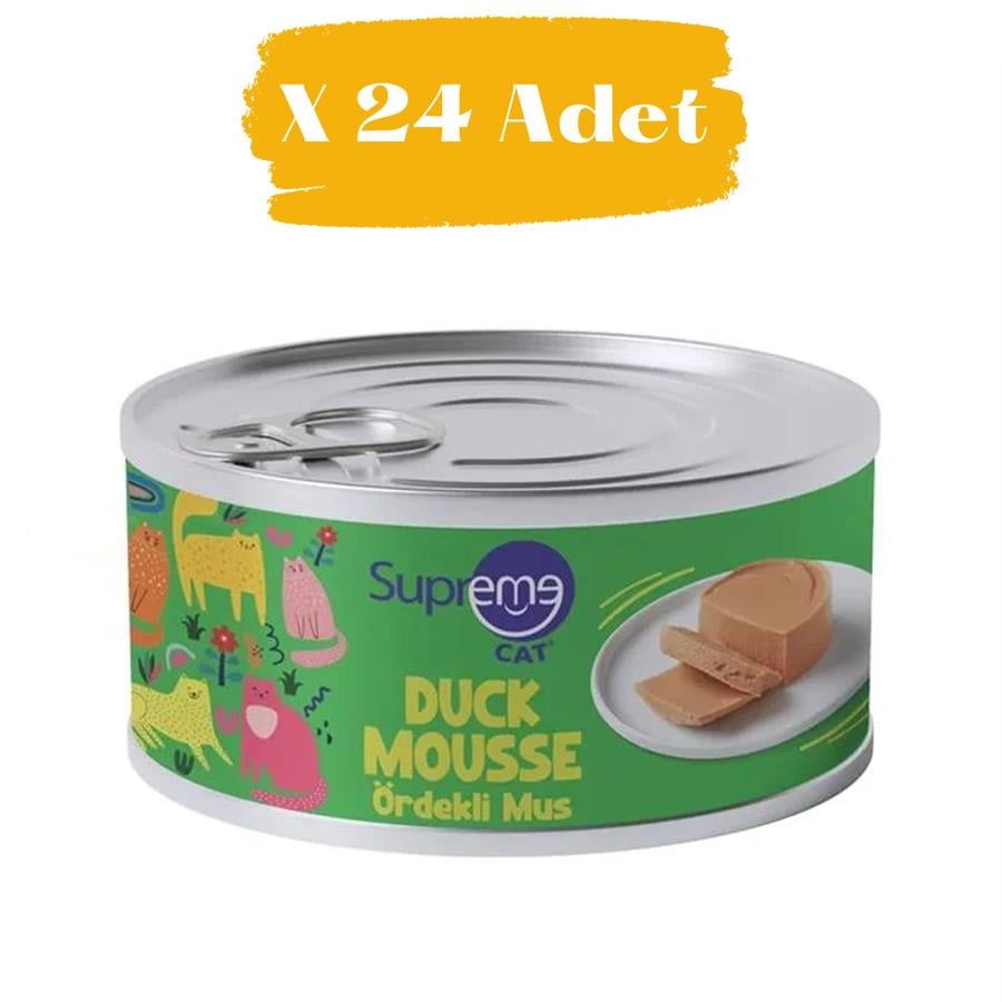 Supreme Cat Mousse Ördekli Kedi Konservesi 85 gr (24 Adet)