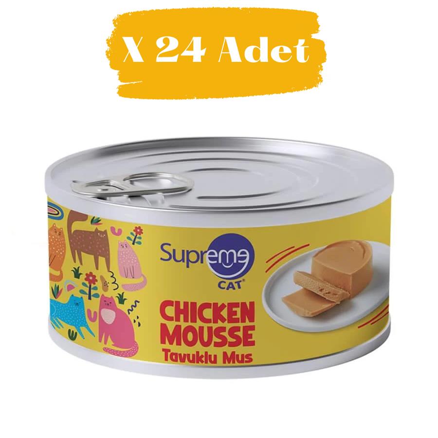 Supreme Cat Mousse Tavuklu Kedi Konservesi 85 gr (24 Adet)