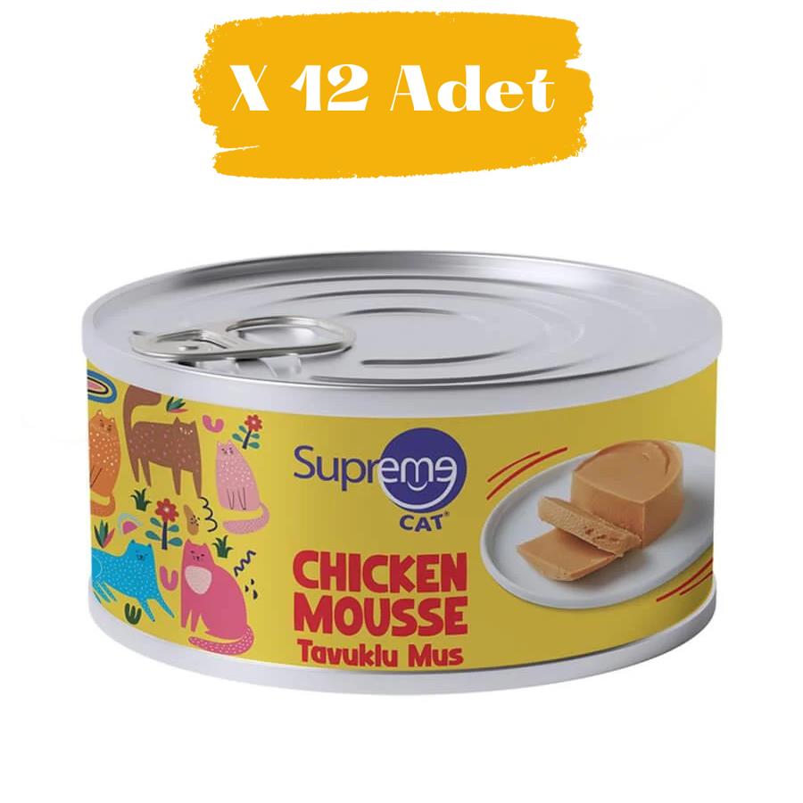 Supreme Cat Mousse Tavuklu Kedi Konservesi 85 gr (12 Adet)