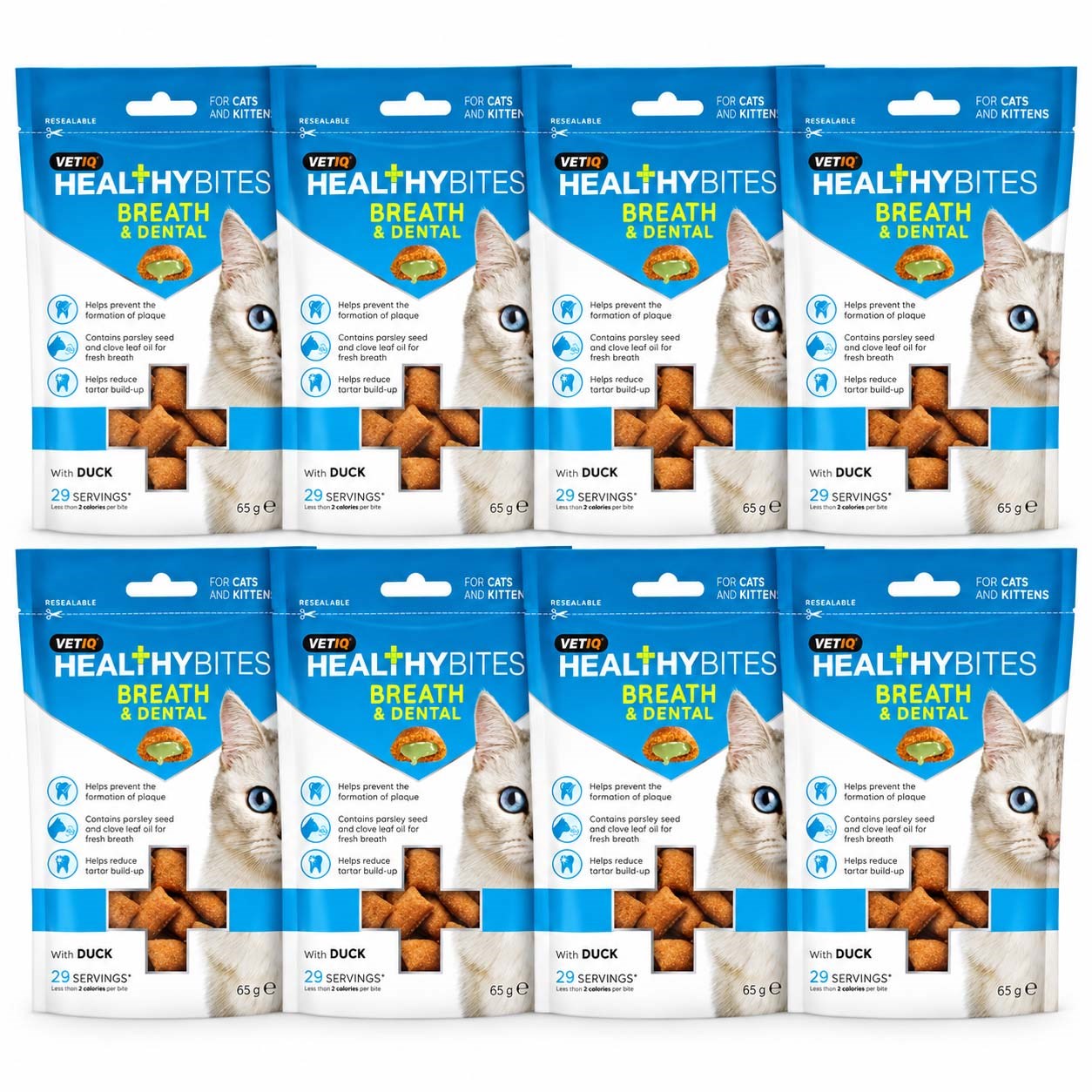 VETIQ Breath Dental Ağız Bakımı Kedi Ödülü 65 g (8 Adet)