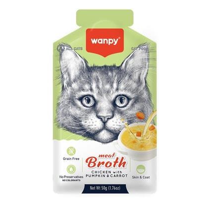 Wanpy Balkabağı Ve Havuçlu Tavuk Eti Çorbası Kedi Maması 50 g