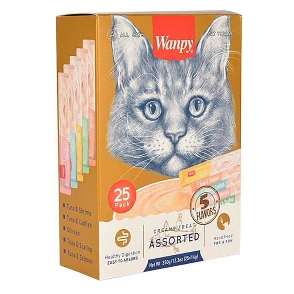 Wanpy Creamy Karışık Krema Kedi Ödülü  25 Adet  x 14 g