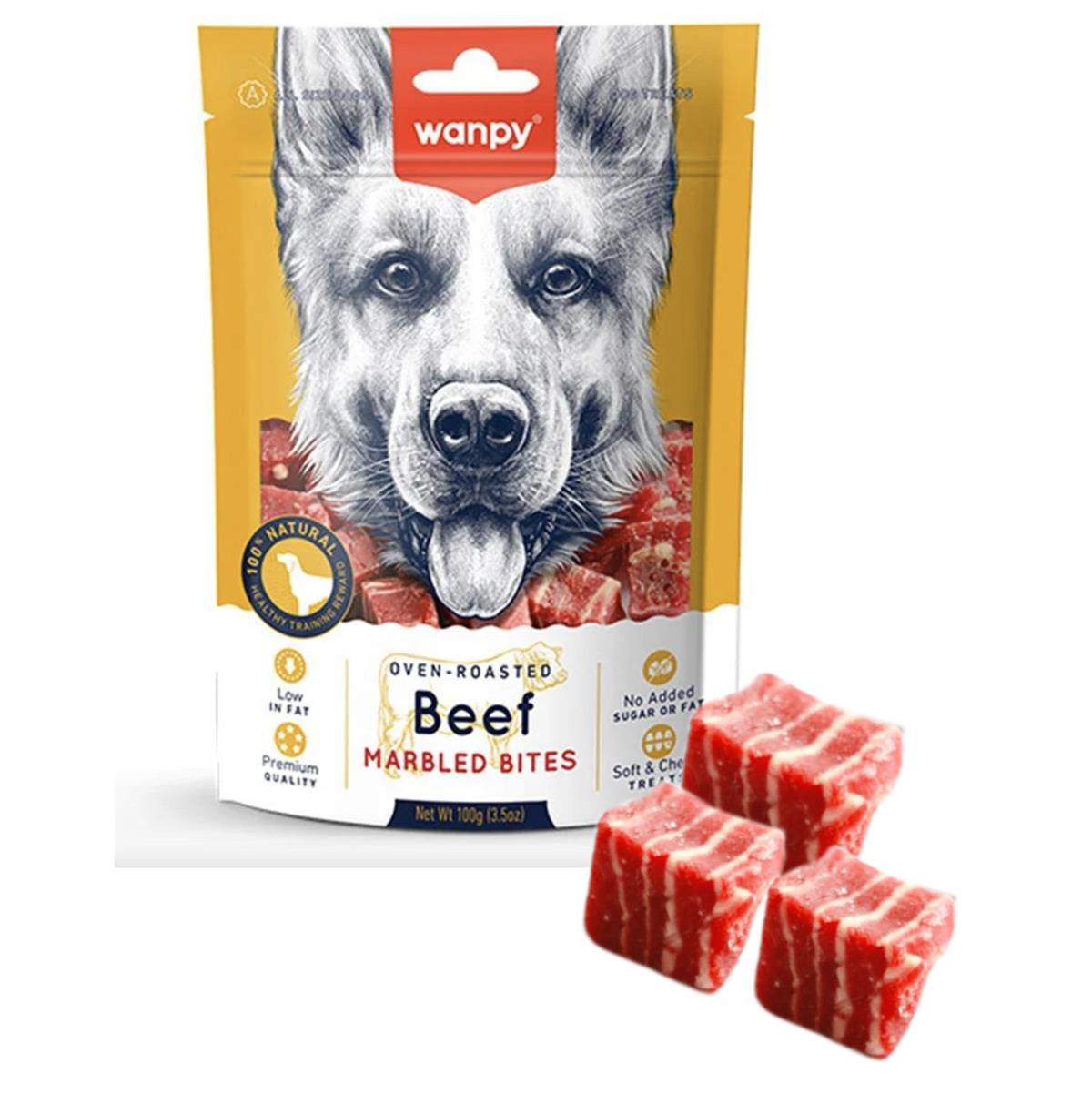 Wanpy Marbled Bites Biftekli Küp Köpek Ödülü 100 g