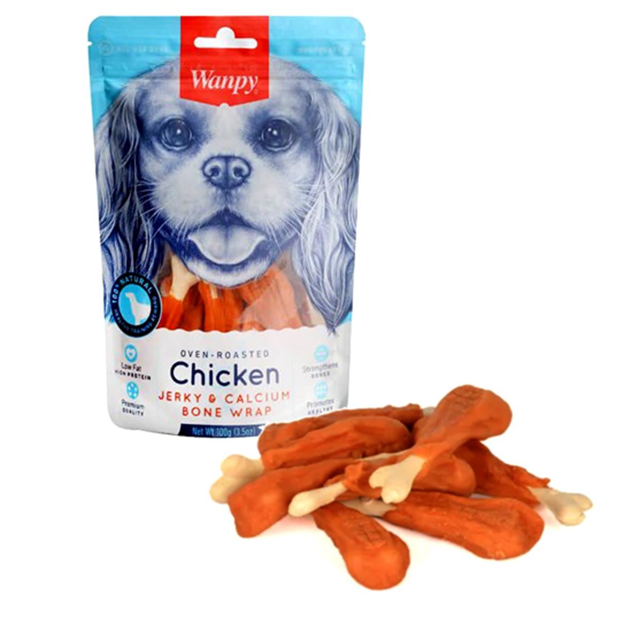 Wanpy Tavuk Sarılı Kalsiyum Kemik Köpek Ödülü 100 g