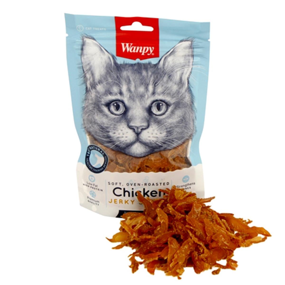 Wanpy Yumuşak Tavuk Şeritleri Kedi Ödül Maması 80 g