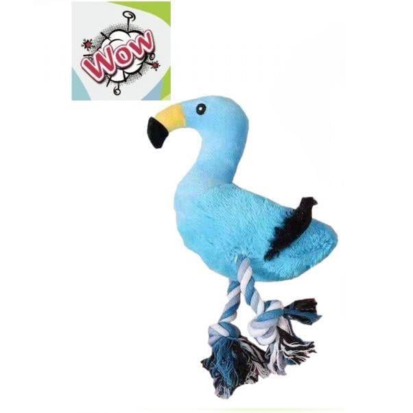 Wow  Peluş Flamingo Diş İpli Köpek Oyuncağı 40 cm