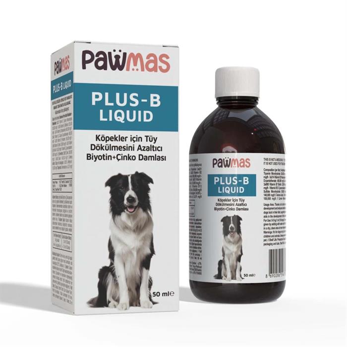 Pawmas Plus-B Liquid Biyotin Çinko İçeren Köpek Vitamini 50 ml