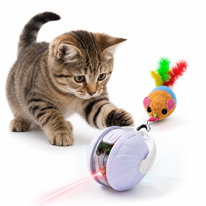 Pet Pretty Hareketli USB Şarjlı Lazerli Top Kedi Oyuncağı 4 cm