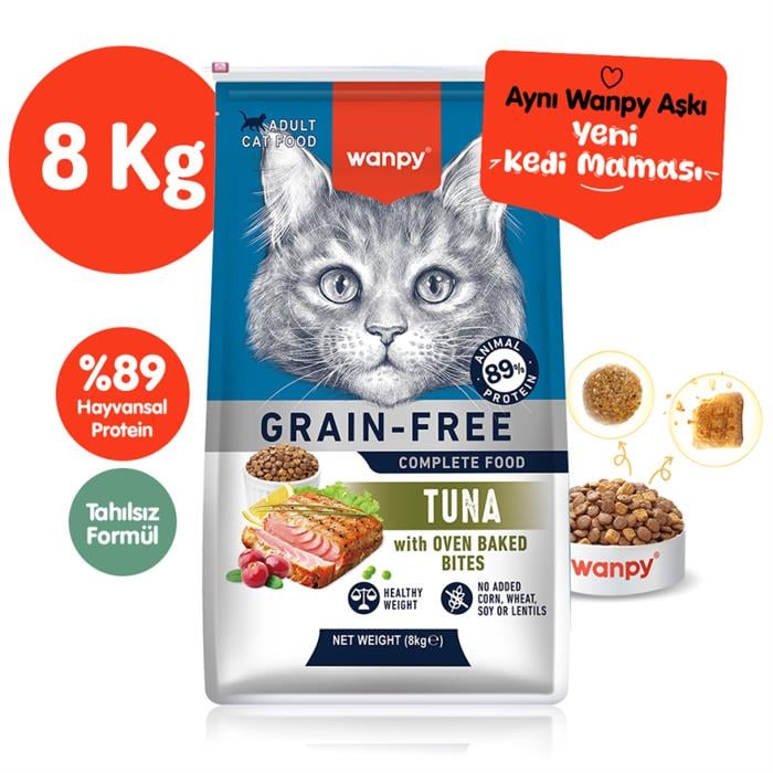 Wanpy Ton Balıklı Kedi Maması Tahılsız 8 Kg