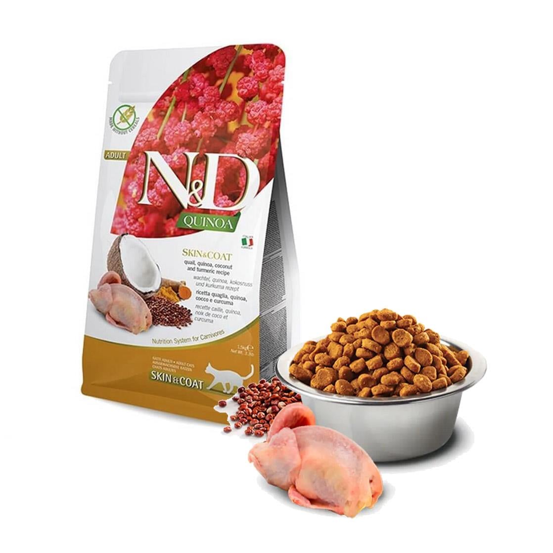  ND Quinoa Skin & Coat Bıldırcınlı Yetişkin Kedi Maması 1,5 Kg