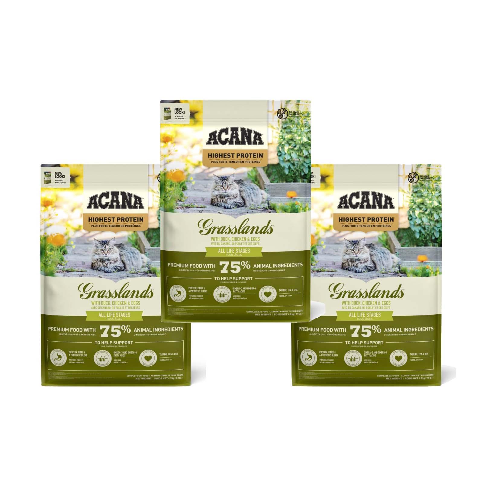 Acana Grasslands Ördekli Tahılsız Kedi Maması 1,8 kg (3'lü Paket)