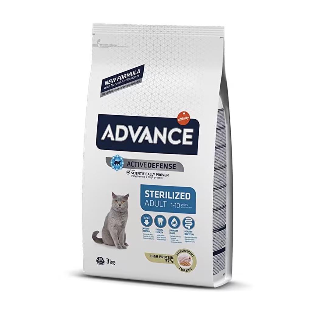 Advance Sterilised Hindili Kısırlaştırılmış Yetişkin Kedi Maması 3 Kg