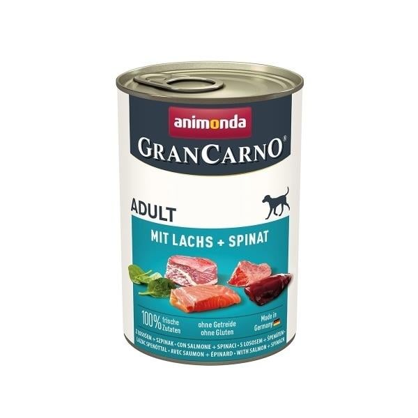Animonda Gran Carno Ispanaklı Ve Somonlu Yetişkin Köpek Konservesi  400 Gr