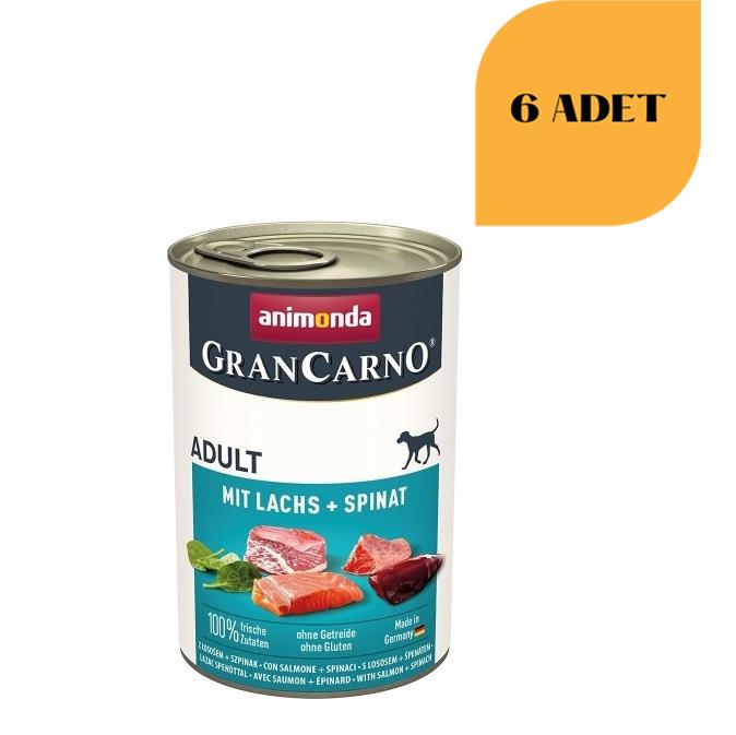 Animonda Gran Carno Ispanaklı Ve Somonlu Yetişkin Köpek Konservesi  400 Gr x 6 Adet