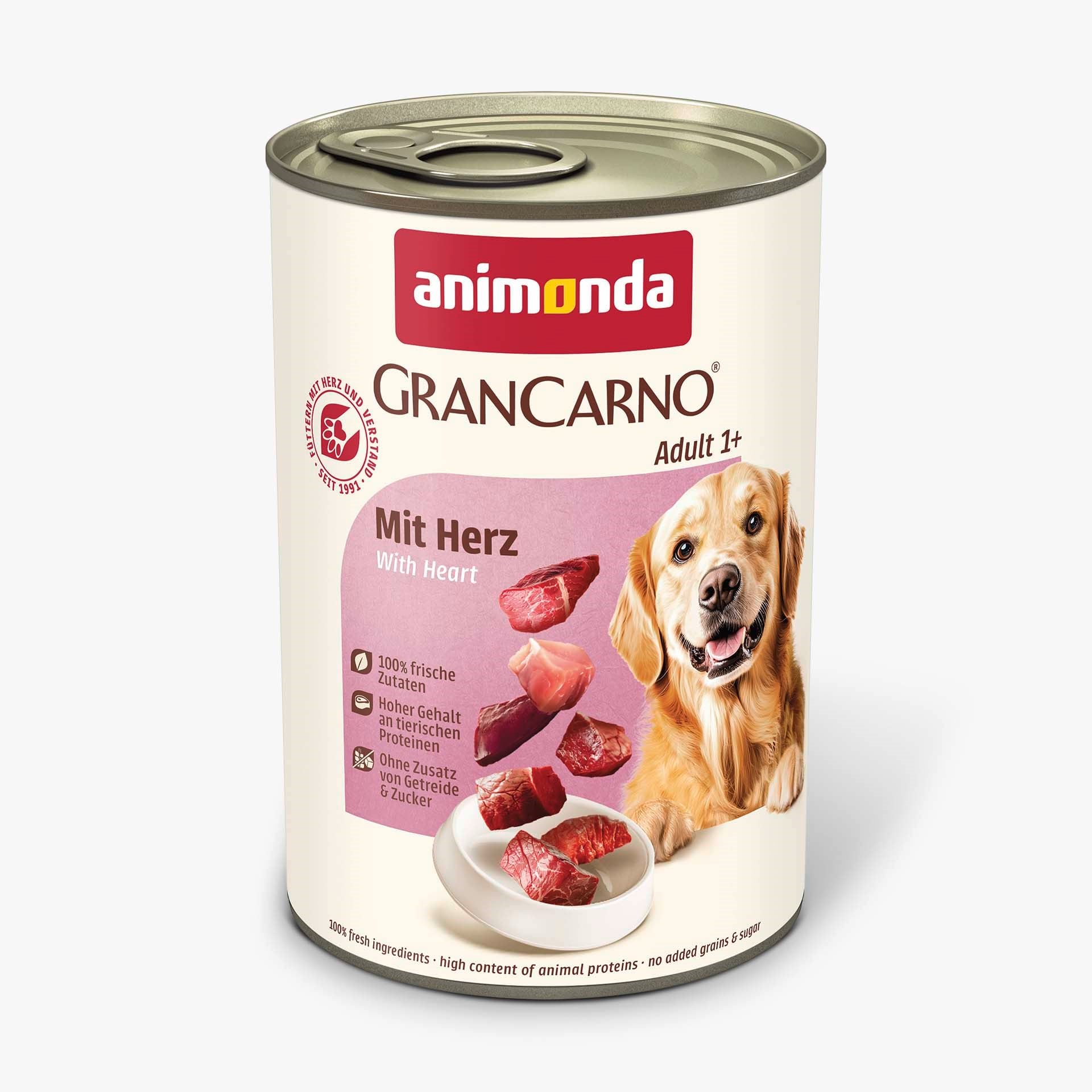 Animonda Gran Carno Sığır Etli Ve Yürekli Yetişkin Köpek Konservesi  400 Gr 