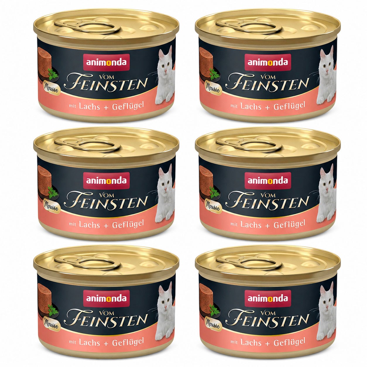 Animonda Vom Feinsten Somonlu ve Kümes Hayvanlı Yetişkin Kedi Konservesi 85 gr (6 Adet)