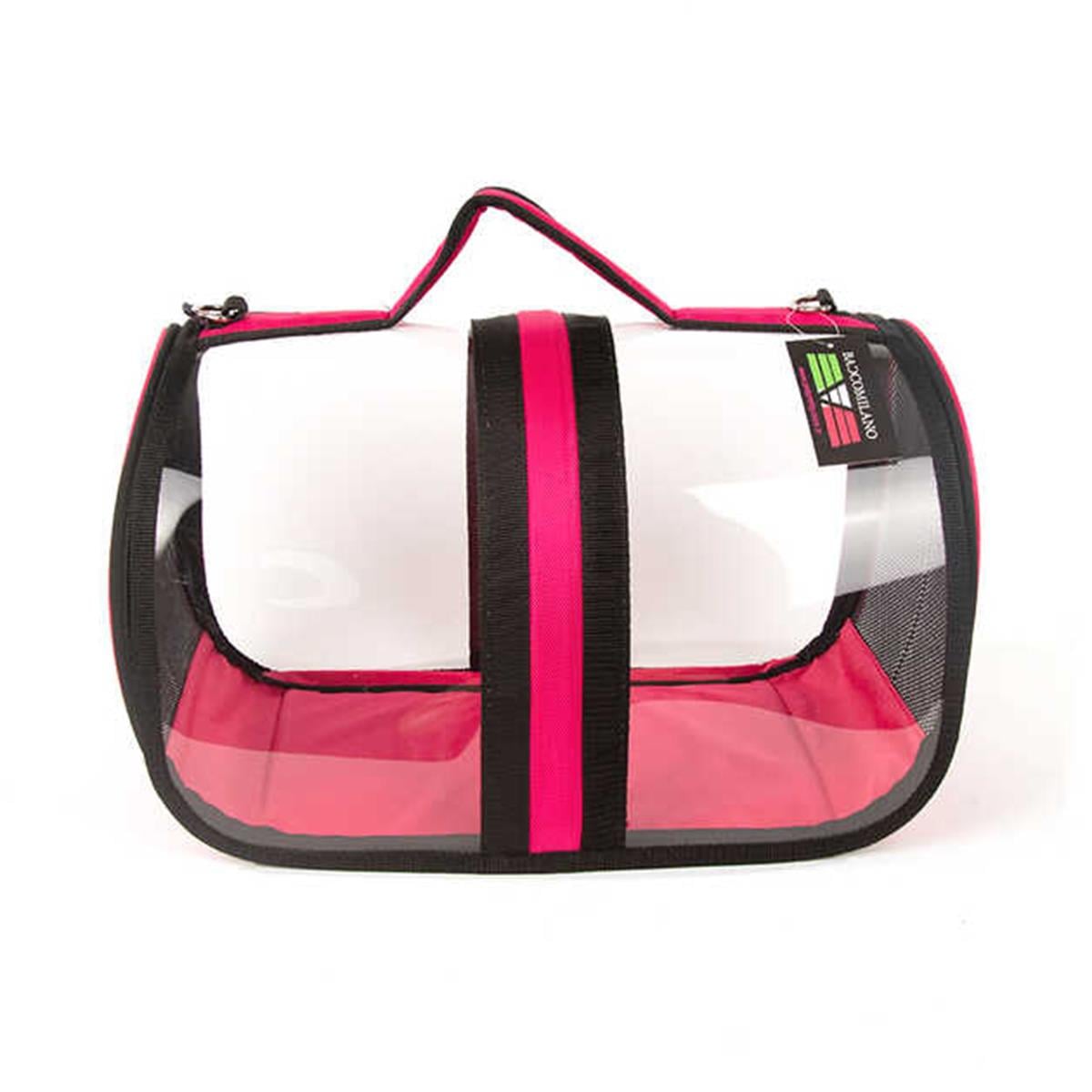Bacco Milano Şeffaf Köpek Kedi Taşıma Çantası 44 cm (Pembe)