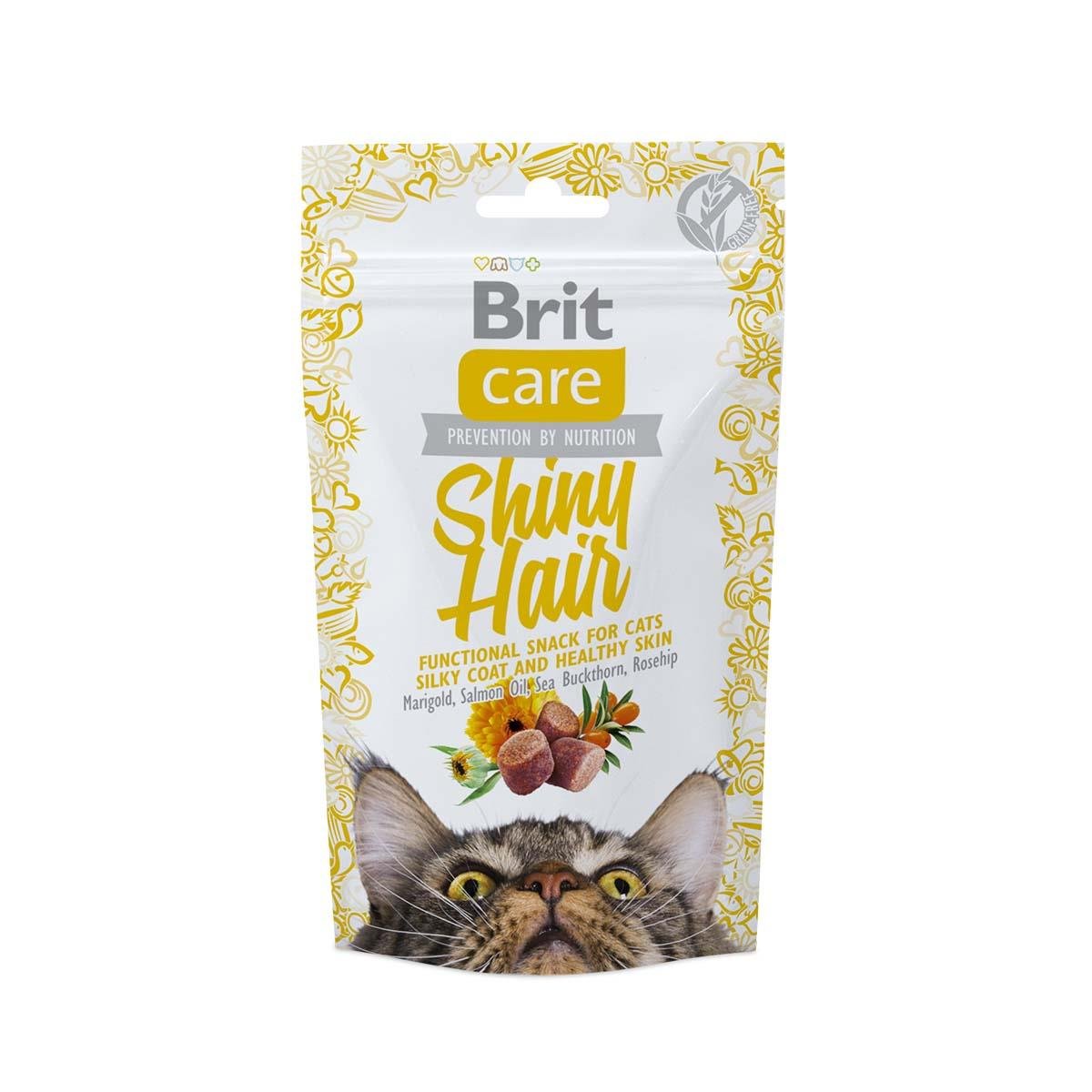 Brit Care Shiny Hair Deri Ve Tüy Sağlığını Destekleyen Tahılsız Kedi Ödülü 50 gr