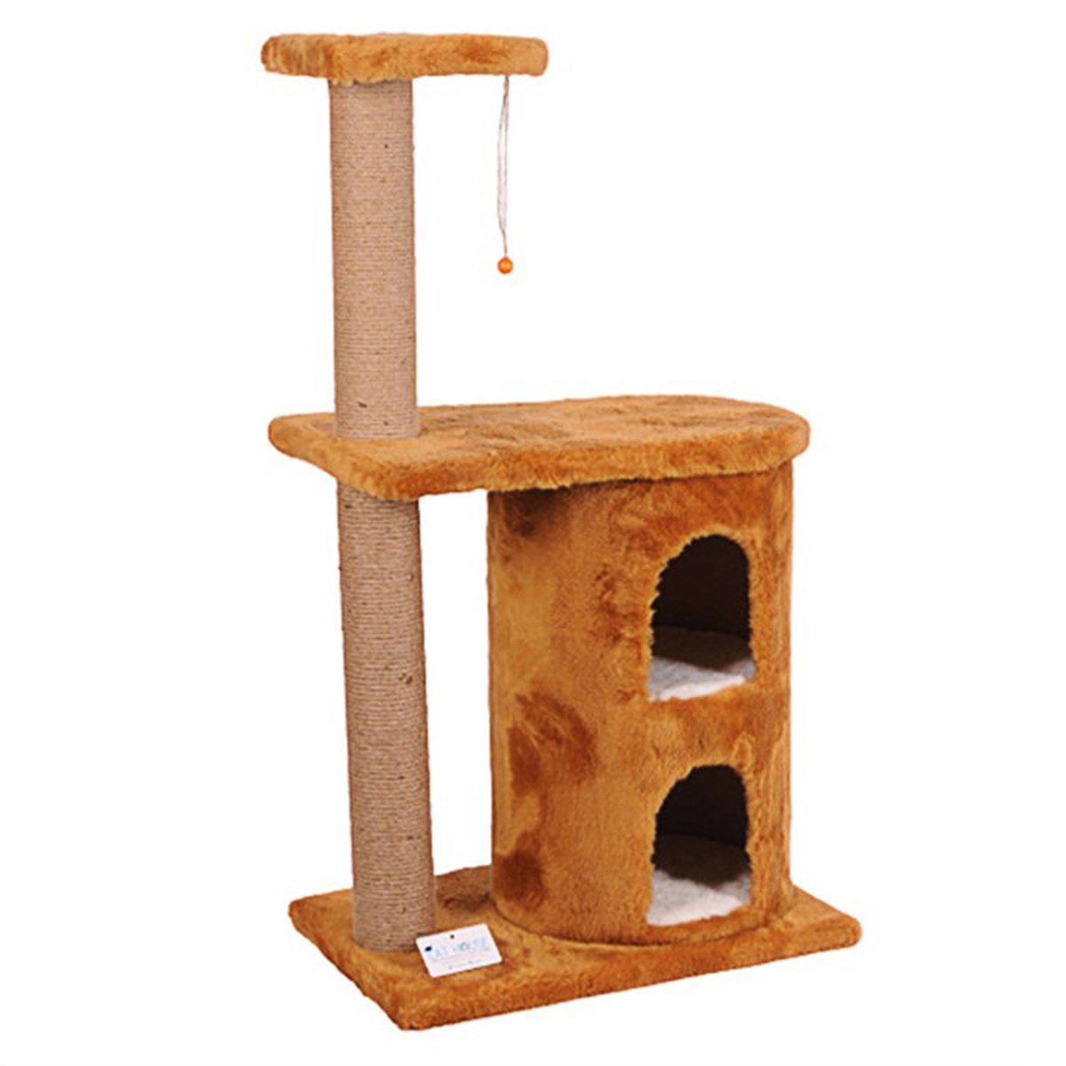 Cat House Katlı ve İki Yuvalı Kedi Tırmalama Tahtası  103 cm Kahverengi