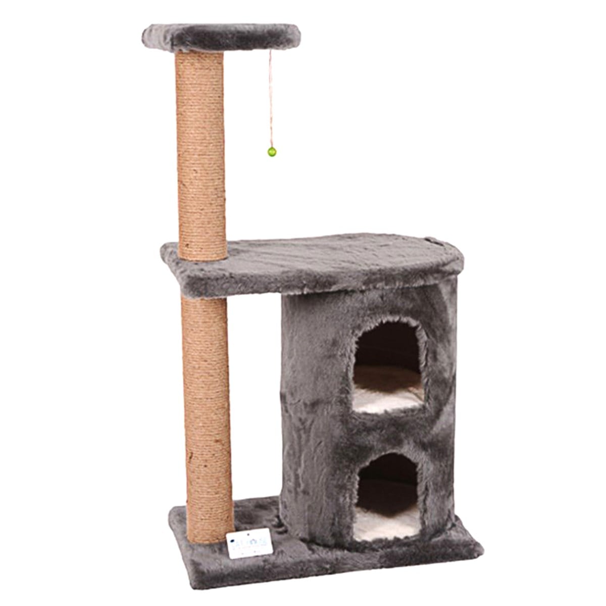 Cat House Katlı ve İki Yuvalı Kedi Tırmalama Tahtası  103 cm Gri